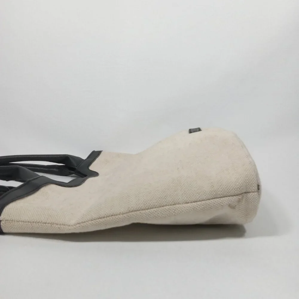 RACHEL ZOE Natural Beige Canvas Tote Shoulder Hand Bag